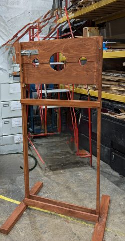 Pillory for Fairfields School fete